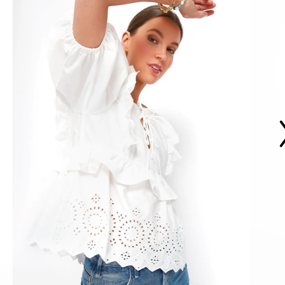 White Ruffle Eyelet Top
MOON RIVER